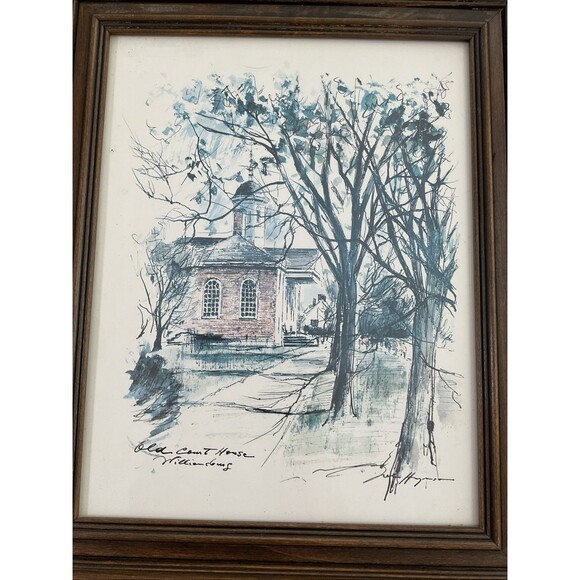 Vintage Old Courthouse - Williamsburg, John Haymson - Framed Print Picture - Picture 2 of 14